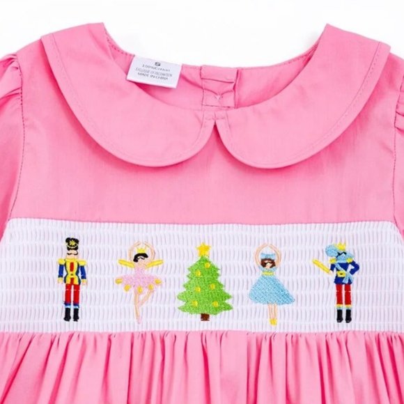 Boutique Christmas Nutcracker Girls Smocked Embroidered Dress - Picture 2 of 6